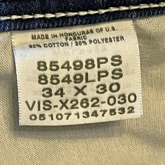 Wrangler Mens Classic Straight Jeans Blue Whiskered Pockets Denim 34 x 30 - Picture 10 of 11